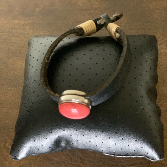 SOUTHWEST LEATHER STONE BRACELET - Picture 3 of 10